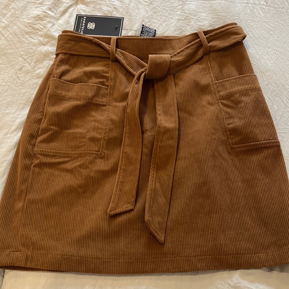 Bagatelle Corduroy mid-length tie skirt
